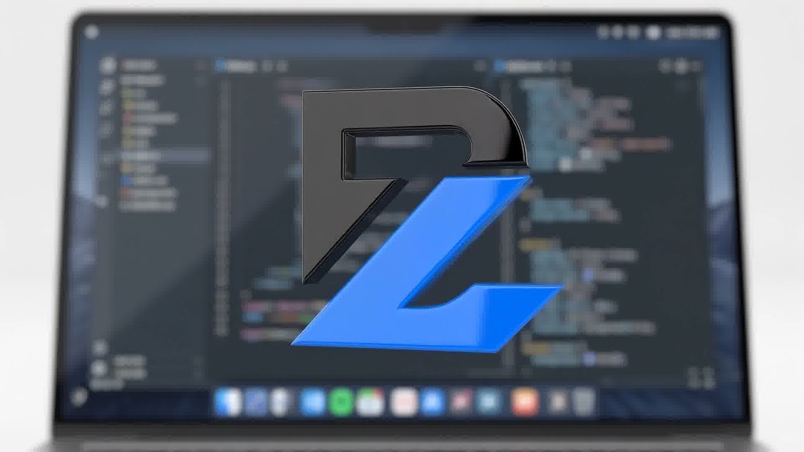 A laptop opens to reveal the BuildZenvix mark filling its screen.